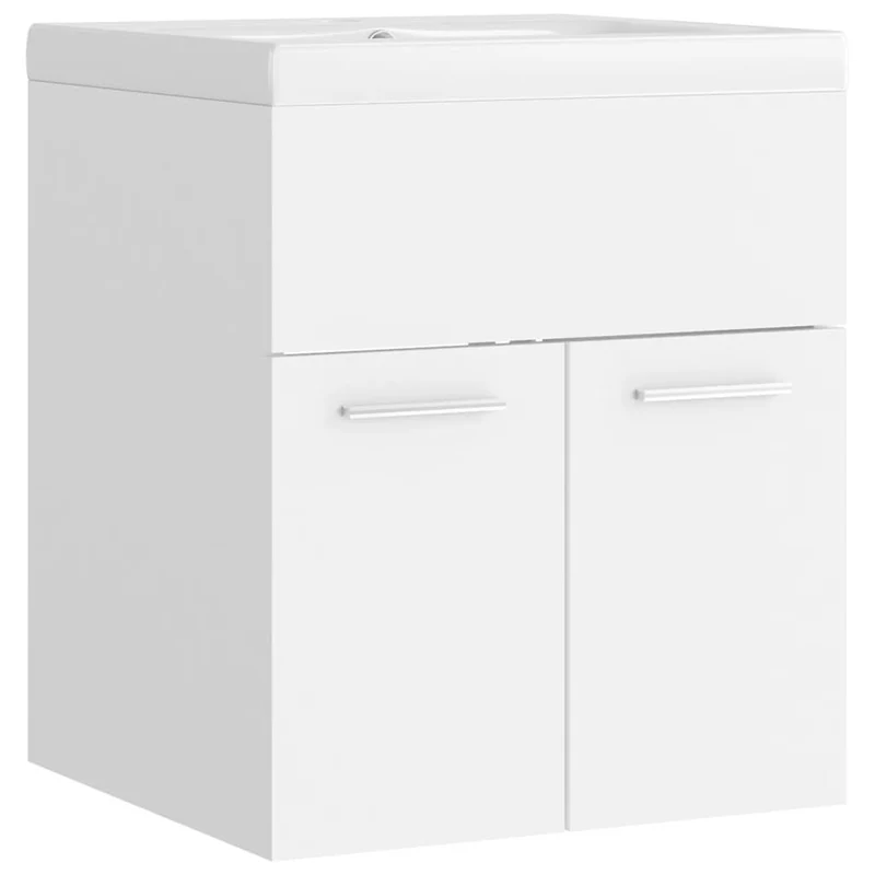 Armoire d'évier avec lavabo intégré 41 x 38,5 x 46 cm aggloméré blanc 02_0006429