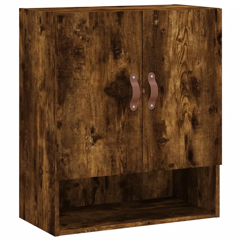 Armoire murale design contemporaine 60 x 31 x 70 cm espace de rangement pratique en bois d'ingénierie chêne fumé 02_0048753