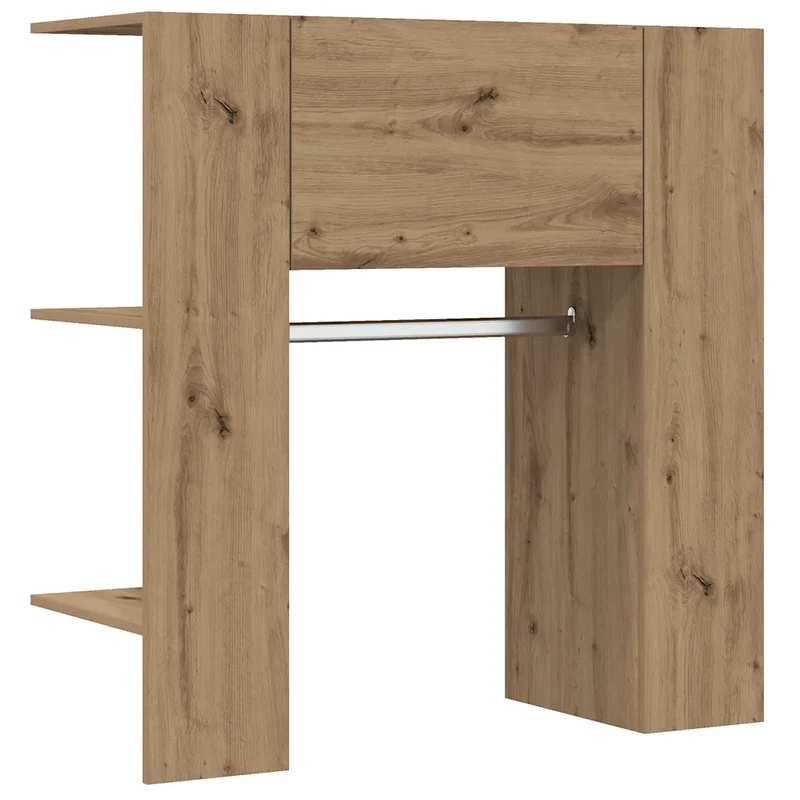 Armoire de couloir suspendue avec étagères élégante 97,5 x 37 x 99 cm en bois d'ingénierie chêne artisanal 02_0051016