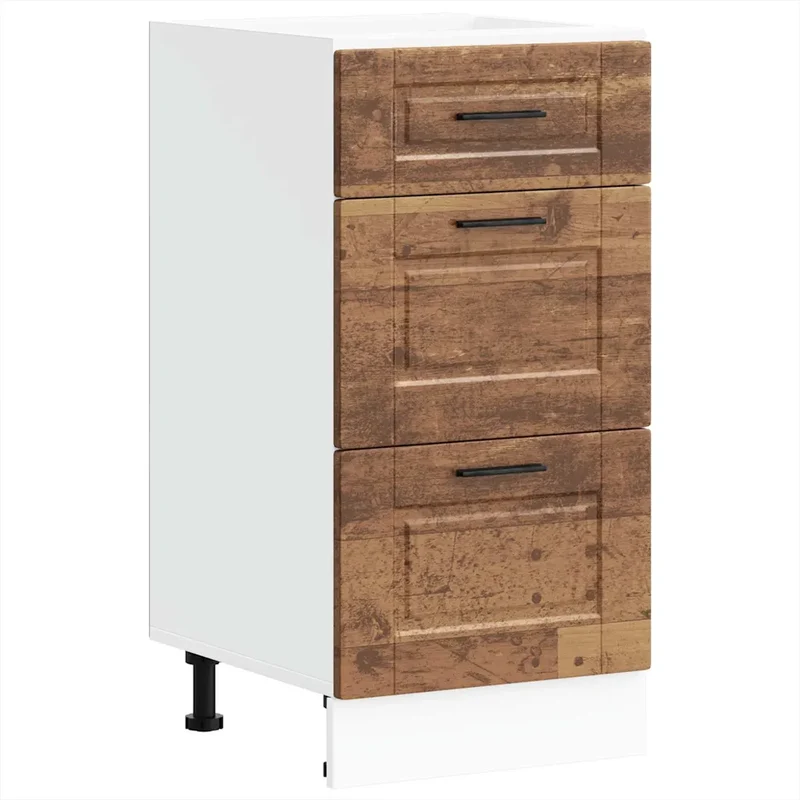 Armoire de cuisine avec pieds réglables grand espace de rangement 40 x 46 x 81,5 cm en bois d'ingénierie vieux bois 02_0050464
