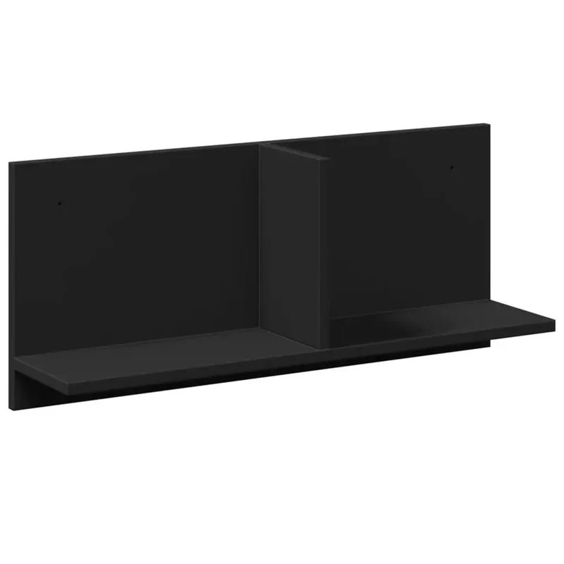 Armoire murale flottante pratique moderne gain de place rangement 70 x 16,5 x 30 cm en bois d'ingénierie noir 02_0050578