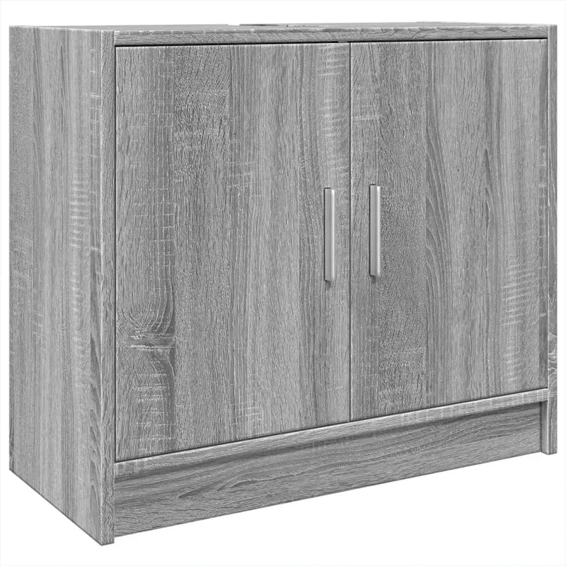 Armoire de lavabo moderne rangement pratique 63 x 29 x 55 cm en bois d'ingénierie gris 02_0049525