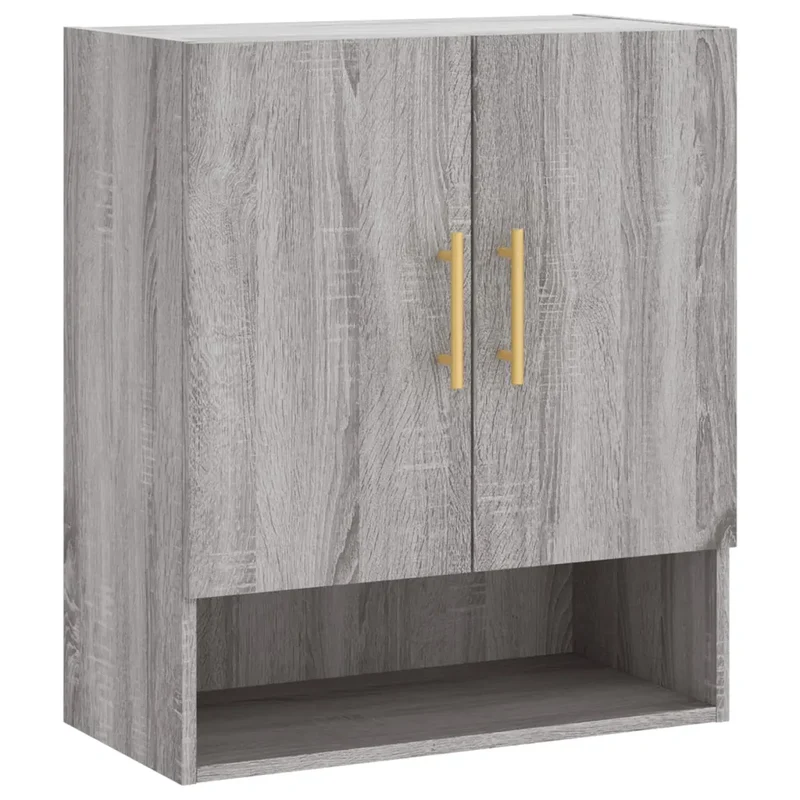 Armoire murale flottante moderne 60 x 31 x 70 cm rangement pratique décor intérieur en bois d'ingénierie gris 02_0048759
