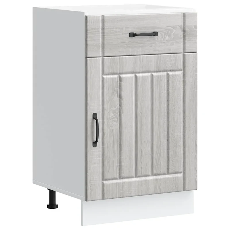 Armoire de cuisine Lucca fonctionnelle rangement design moderne 50 x 46 x 81,5 cm en bois d'ingénierie sonoma gris 02_0050078