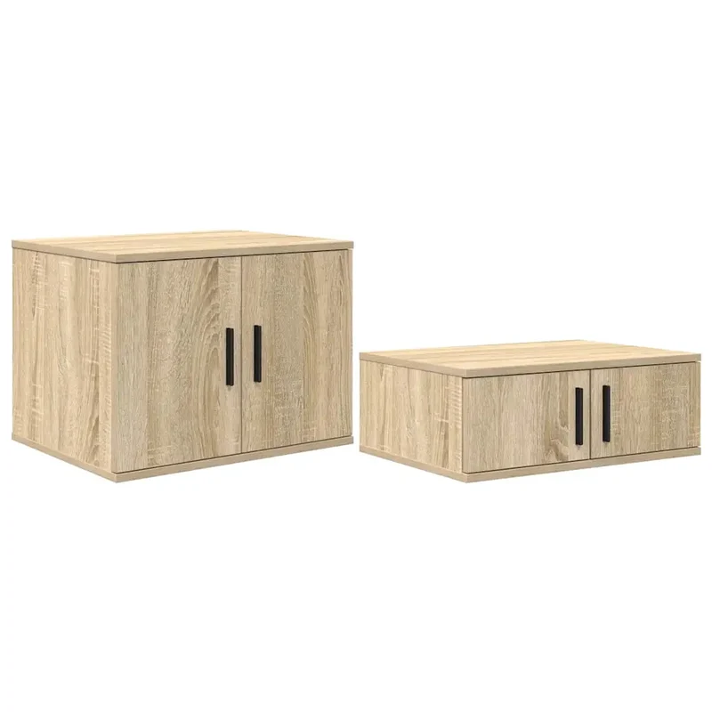 Armoire de rangement moderne pour salon salle à manger 118 x 41 x 40 cm 2 étagères durable en bois d'ingénierie chêne sonoma 02_0052112