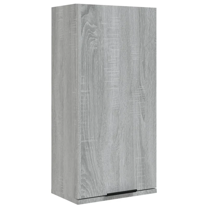 Armoire de salle de bain murale classique 32 x 20 x 67 cm grand rangement design épuré en bois d'ingénierie gris 02_0048298