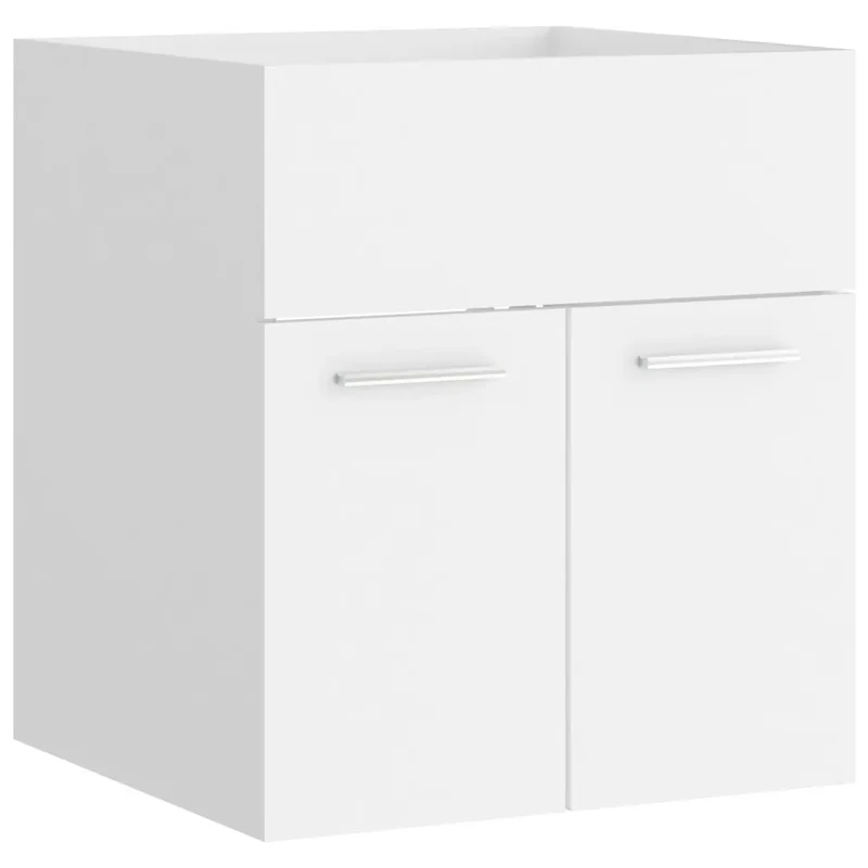 Armoire d'évier design épuré salle de bain 41 x 38,5 x 46 cm en bois d’ingénierie blanc 02_0047793
