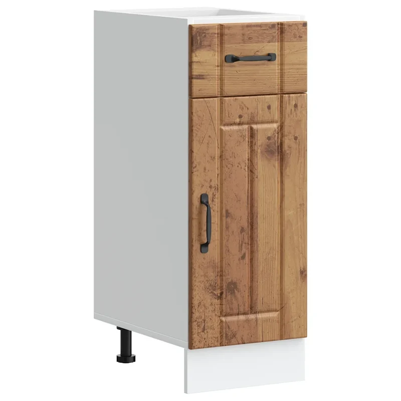 Armoire de cuisine Lucca rangement pratique pieds réglables 30 x 46 x 81,5 cm en bois d'ingénierie vieux bois 02_0050060