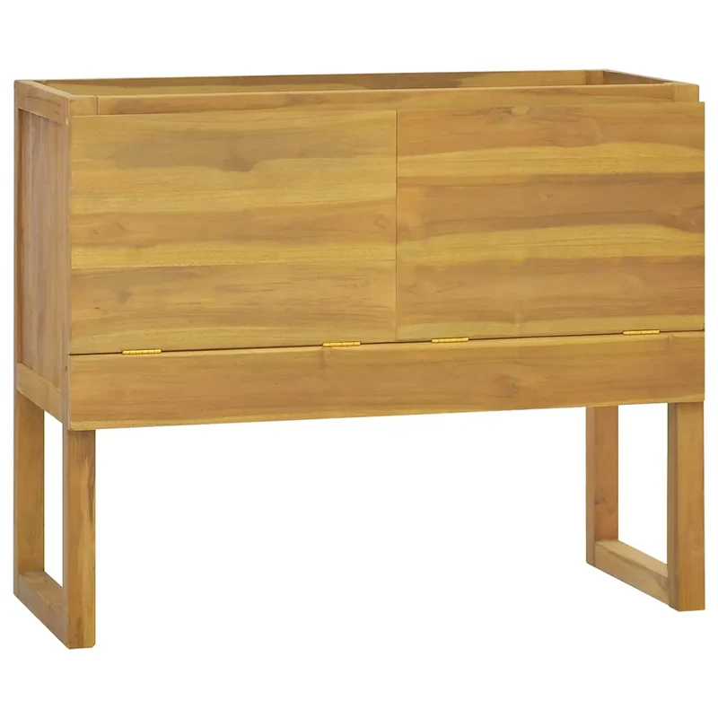Armoire de salle de bain grande capacité élégante 90 x 40 x 75,5 cm en bois de teck naturel 02_0046968