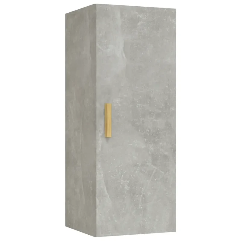 Armoire murale design polyvalent rangement pratique 34,5 x 34 x 90 cm en bois d'ingénierie gris béton 02_0048034