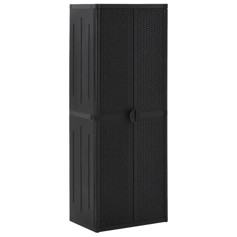 Armoire de rangement polyvalente intérieure 65 x 45 x 172 cm avec 4 étagères en PP noir 02_0046121