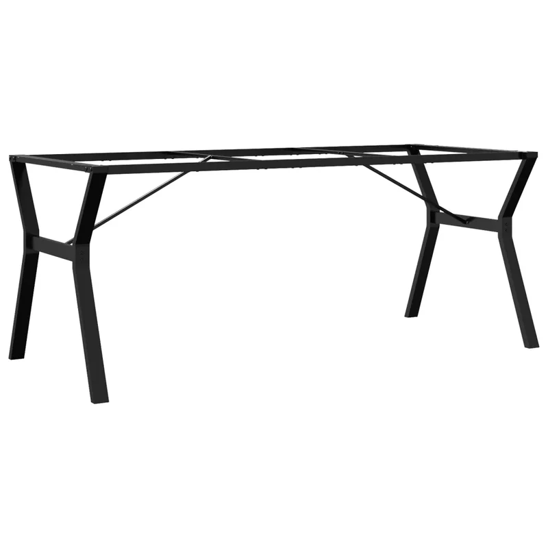 Pieds de table à manger cadre en Y 180 x 80 x 73 cm robustes stables style industriel en acier noir 02_0047264