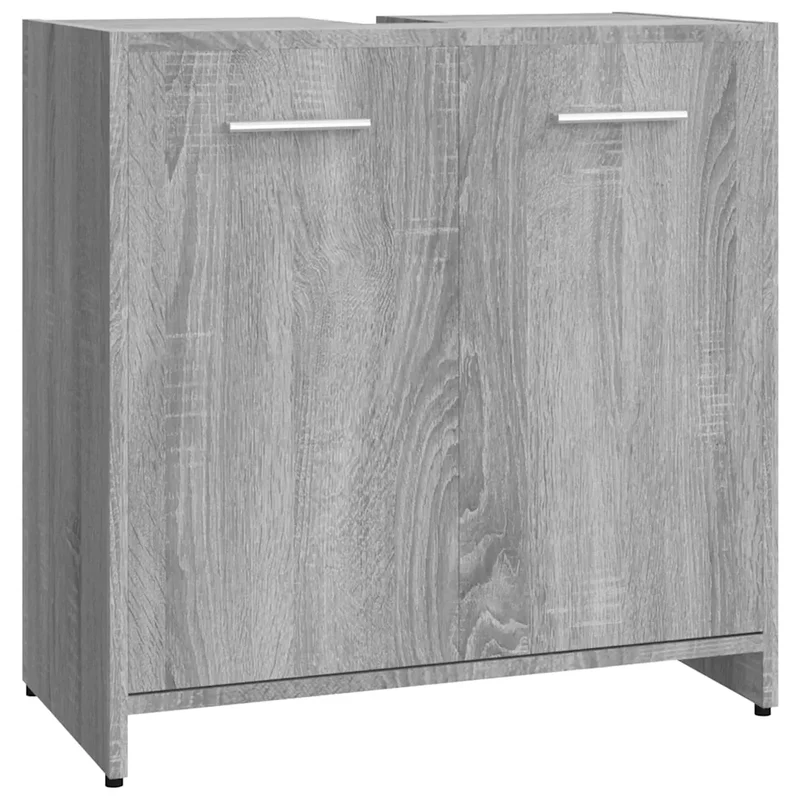Armoire de salle de bain design épuré rangement 60 x 33 x 60 cm en bois d'ingénierie sonoma gris 02_0048178