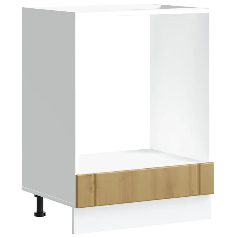 Armoire de cuisine classique compacte rangement four 60 x 46 x 81 cm avec pieds réglables en bois d'ingénierie chêne artisanal 02_0050121