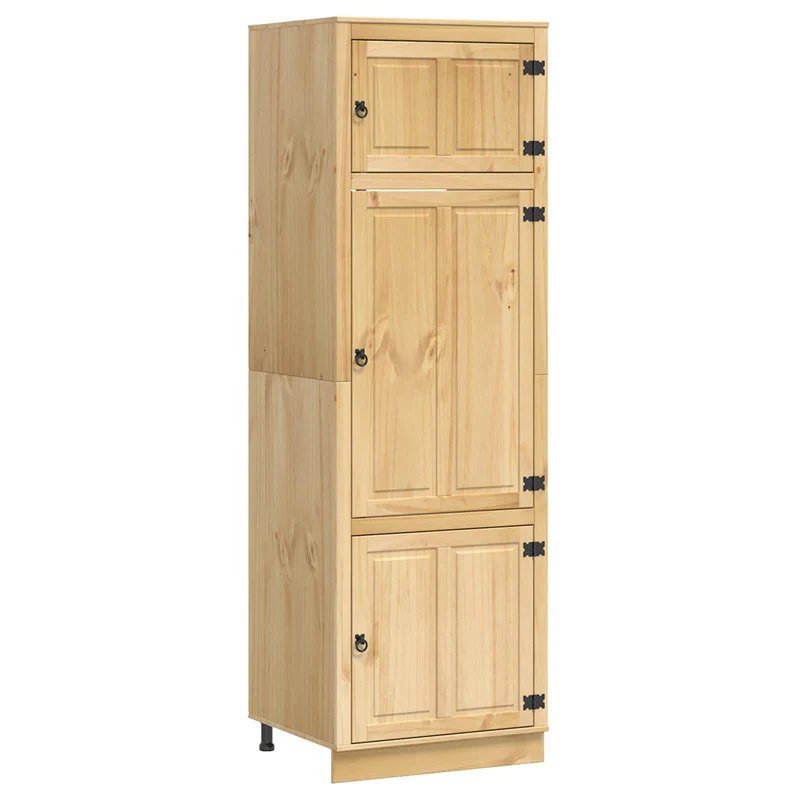 Armoire rectangulaire moderne avec espace de rangement 66 x 58 x 207 cm en pin massif miel 02_0058901