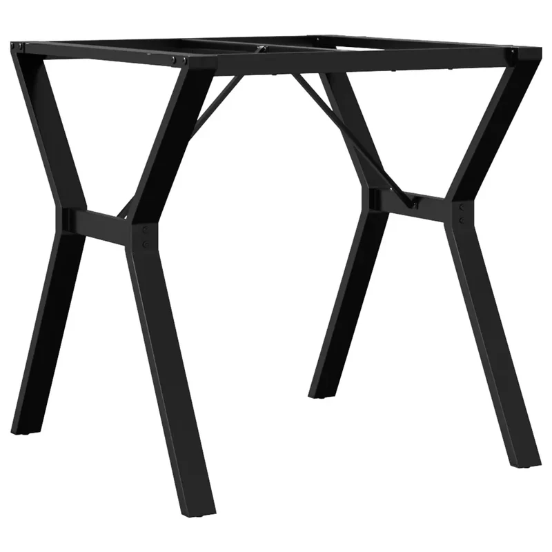 Pieds de table à manger cadre en Y 70 x 70 x 73 cm robustes et durables style industriel en acier noir 02_0047259