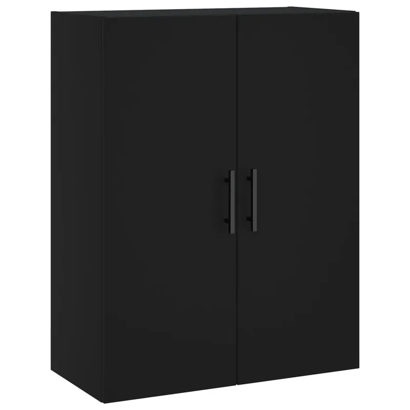 Armoire murale élégante rangement grand espace 69,5 x 34 x 90 cm en bois d'ingénierie noir 02_0048597
