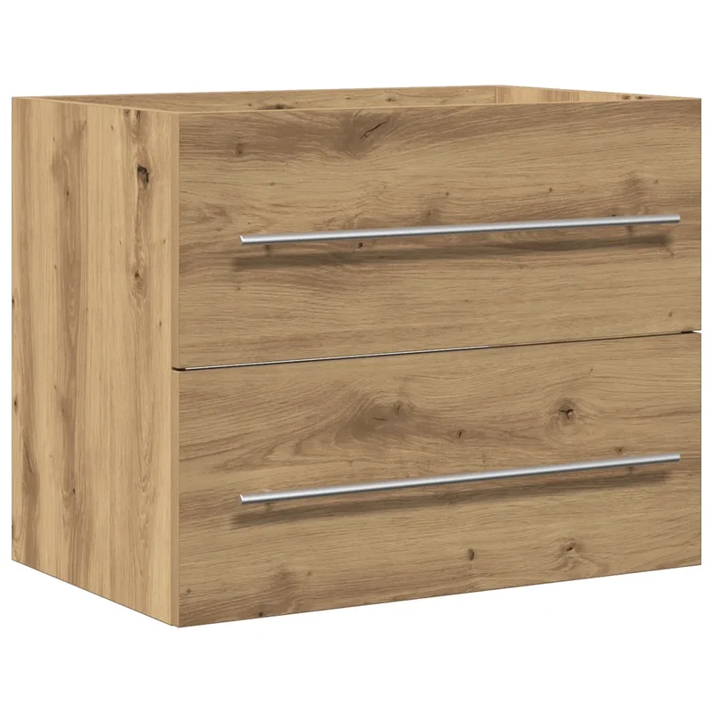 Armoire lavabo salle de bain 60 x 38,5 x 48 cm design élégant rangement pratique en bois d'ingénierie chêne artisanal 02_0051795