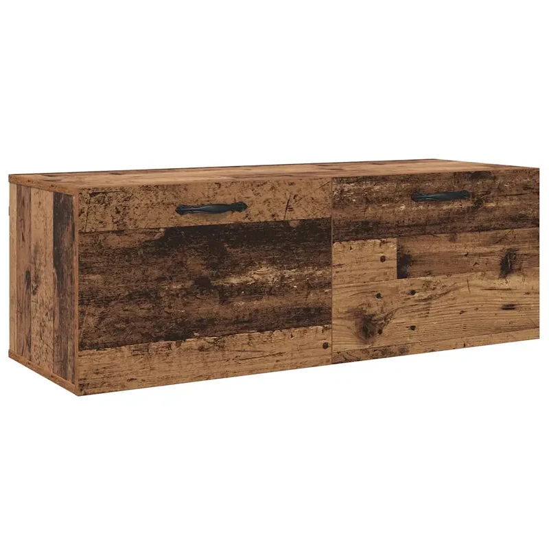Armoire murale moderne avec 2 étagères rangement astucieux 100 x 36,5 x 35 cm en bois d'ingénierie bois ancien 02_0052500