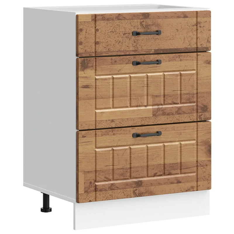 Armoire de cuisine Lucca bois ingénierie grand espace rangement 60 x 46 x 81,5 cm facile entretien en bois vieux 02_0050496