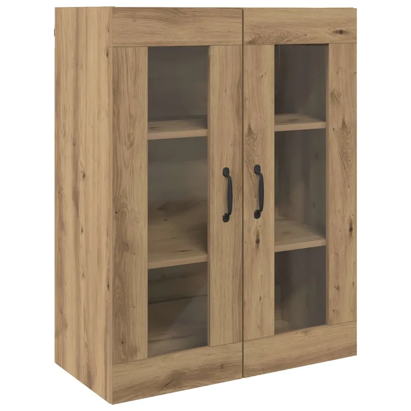 Armoire murale suspendue moderne fonctionnelle rangement 69 x 34 x 90 cm en bois d'ingénierie marron 02_0052474