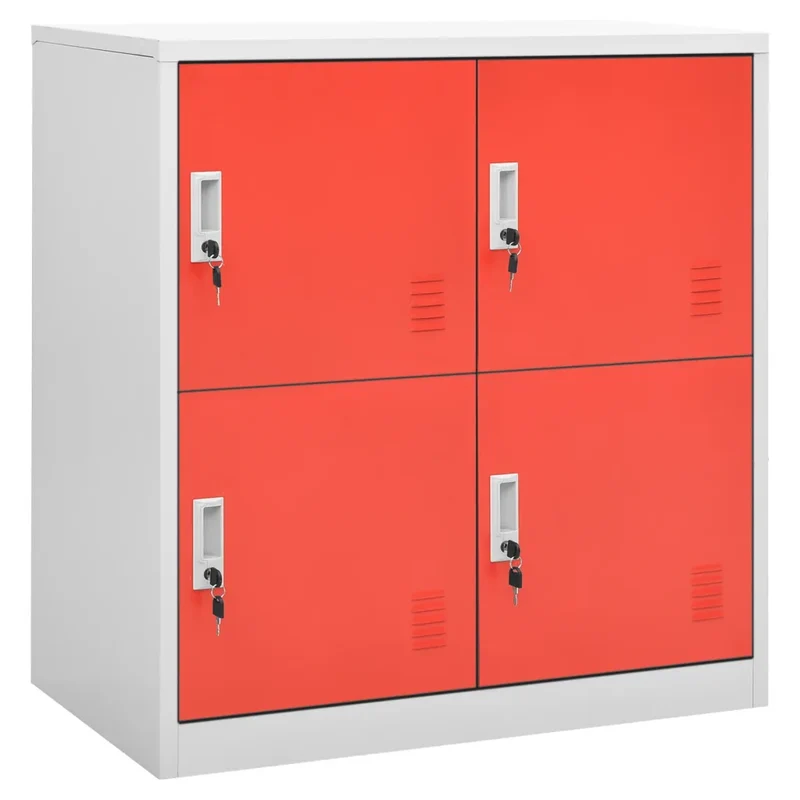 Armoire à casiers moderne avec serrures 90 x 45 x 92 cm pour bureau école en acier gris clair 02_0046921