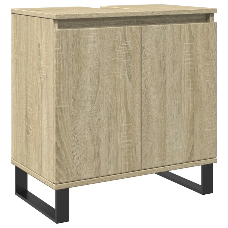 Armoire de bain moderne avec grand espace de rangement 58 x 33 x 60 cm en bois d'ingénierie chêne sonoma 02_0049718