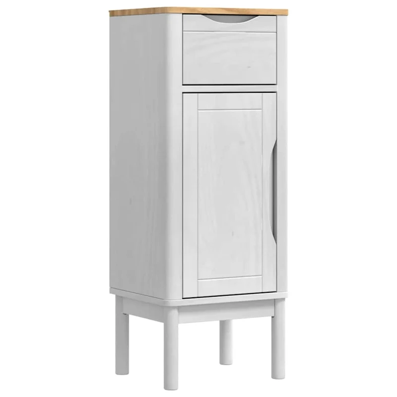 Armoire de salle de bain moderne rangement utilisation intérieure 35 x 30 x 90 cm en pin massif blanc 02_0058950