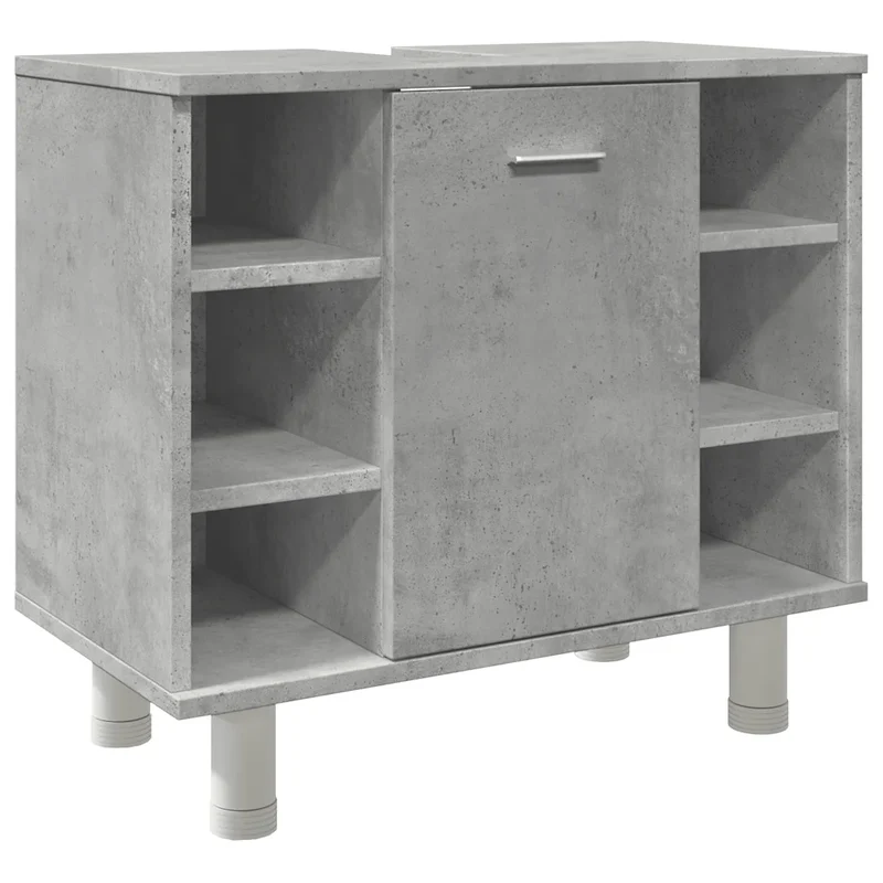 Armoire de salle de bain design peu encombrant 60 x 32 x 53,5 cm en bois d'ingénierie gris béton 02_0050776