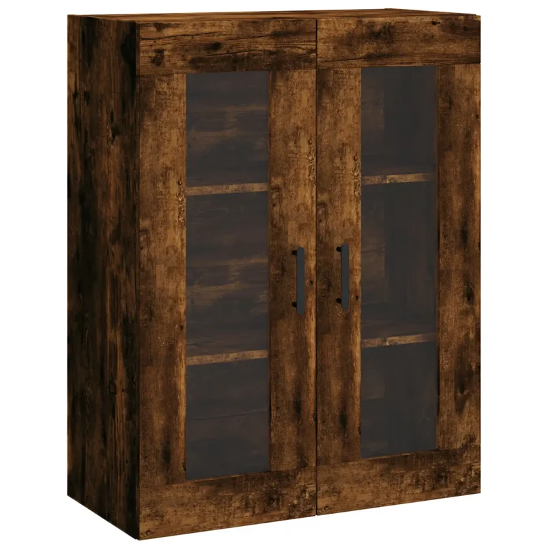Armoire murale élégante design pratique rangement suspendu 69,5 x 34 x 90 cm en bois d'ingénierie chêne fumé 02_0048633