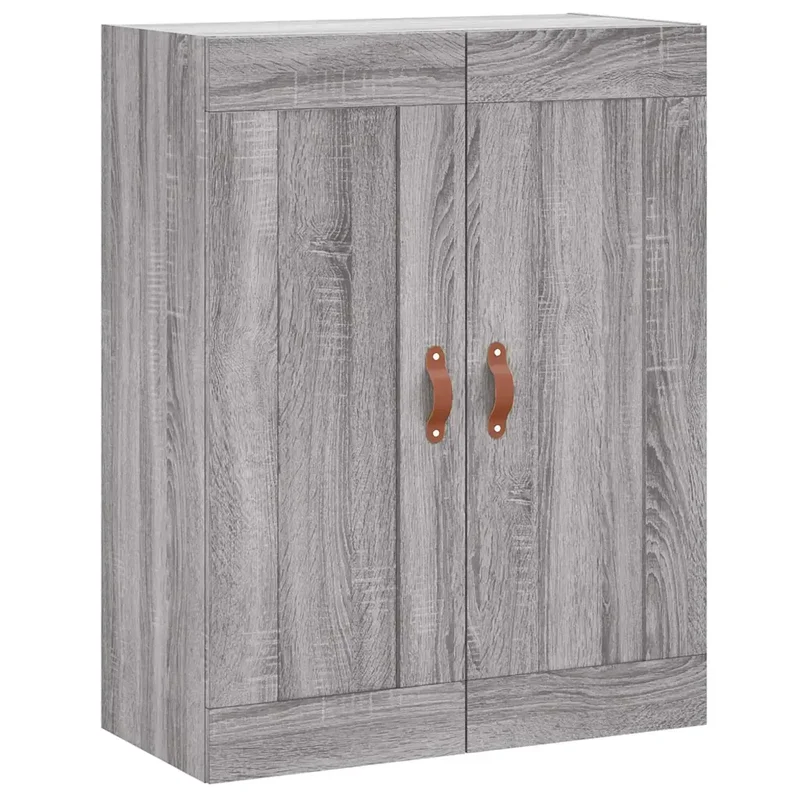 Armoire murale polyvalente rangement 69,5 x 34 x 90 cm design élégant finition mate en bois d'ingénierie gris 02_0048901
