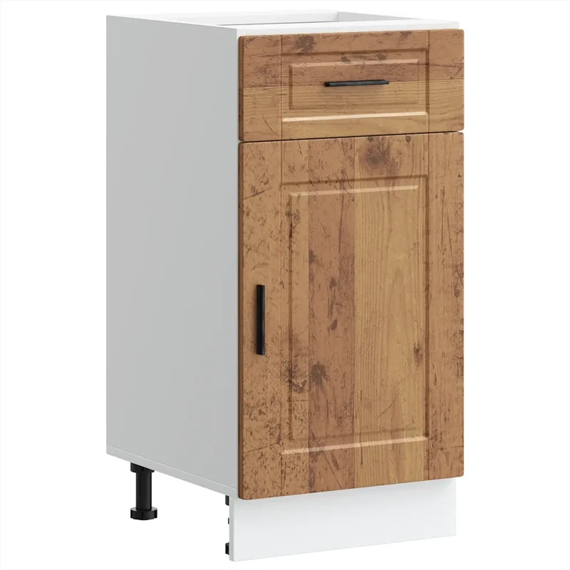 Armoire de cuisine Porto fonctionnelle réglable 40 x 46 x 81 cm en bois d'ingénierie vieux bois 02_0050260