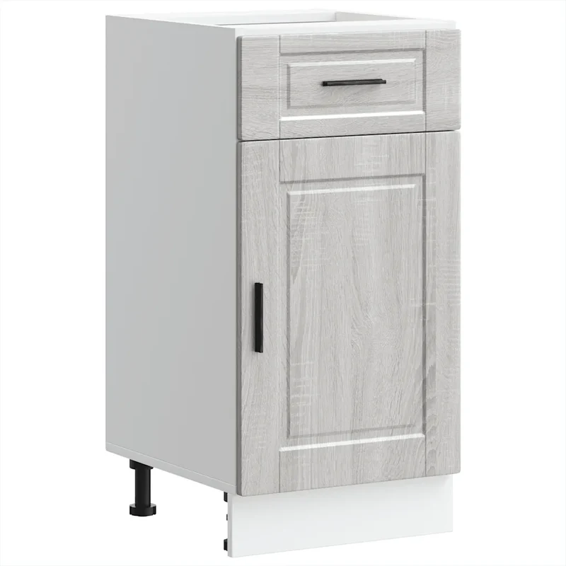 Armoire de cuisine moderne avec rangement généreux 40 x 46 x 81,5 cm en bois d'ingénierie gris 02_0050258