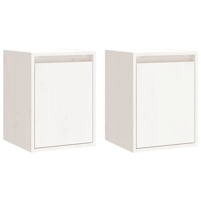 Lot de 2 armoires murales en bois de pin massif 30 x 30 x 40 cm pratique décoratif en bois blanc 02_0048082