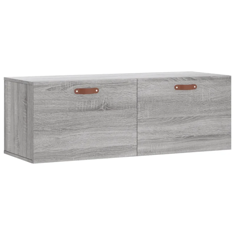 Armoire murale sonoma gris 100 x 36,5 x 35 cm rangement pratique déco minimaliste en bois d'ingénierie gris 02_0048878