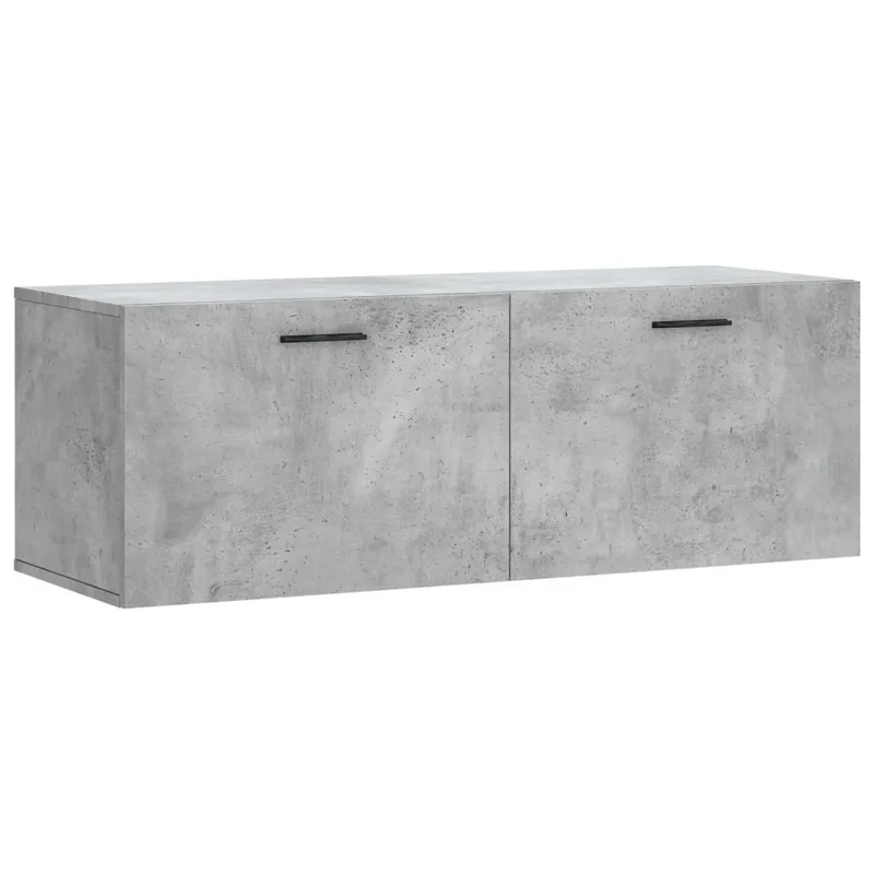 Armoire murale flottante pratique rangement 100 x 36,5 x 35 cm en bois d'ingénierie gris béton 02_0048890