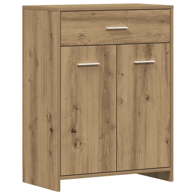 Armoire de salle de bain classique rangement 60 x 33 x 80 cm design élégant finition mate en bois d'ingénierie chêne artisanal 02_0050839