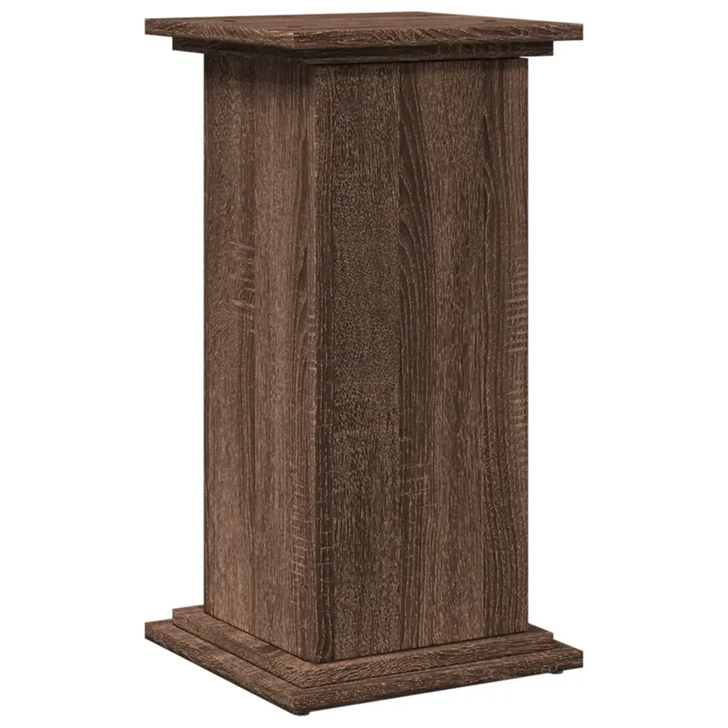 Piedestal avec rangement décoratif pour salon 31 x 30 x 60 cm utilisation pratique en bois d'ingénierie chêne marron 02_0050545