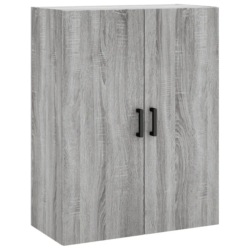 Armoire murale suspendue design pratique rangement 69,5 x 34 x 90 cm en bois d'ingénierie gris 02_0048585