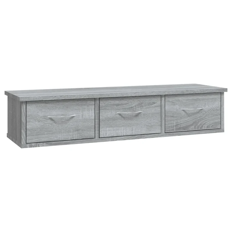 Armoire murale pratique élégante rangement 88 x 26 x 18 cm en bois d'ingénierie gris 02_0048130