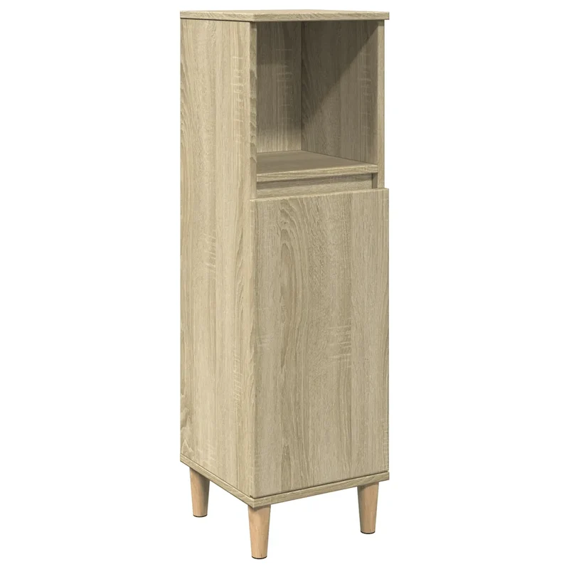 Armoire salle de bain 30 x 30 x 100 cm design élégant grand rangement espace en bois d'ingénierie chêne sonoma 02_0049709