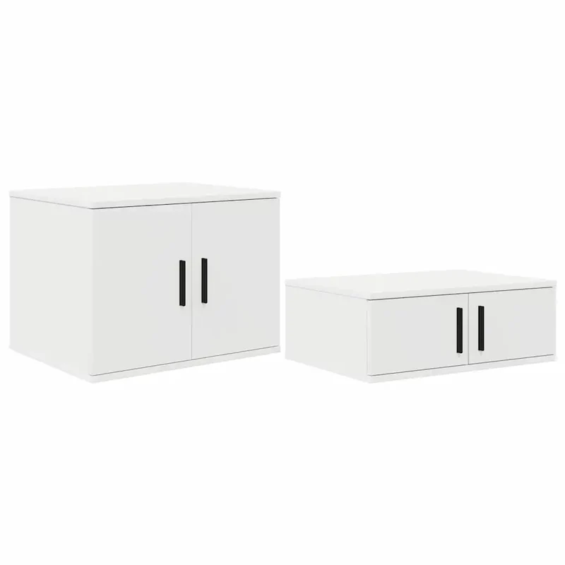 Armoire de rangement 2 pcs moderne minimaliste salon salle à manger 108 x 41 x 40 cm en bois blanc 02_0052118
