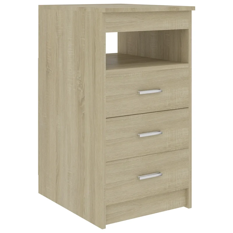 Armoire à tiroirs compacte avec étagère rangement 40 x 50 x 76 cm en bois d'ingénierie chêne sonoma 02_0047698