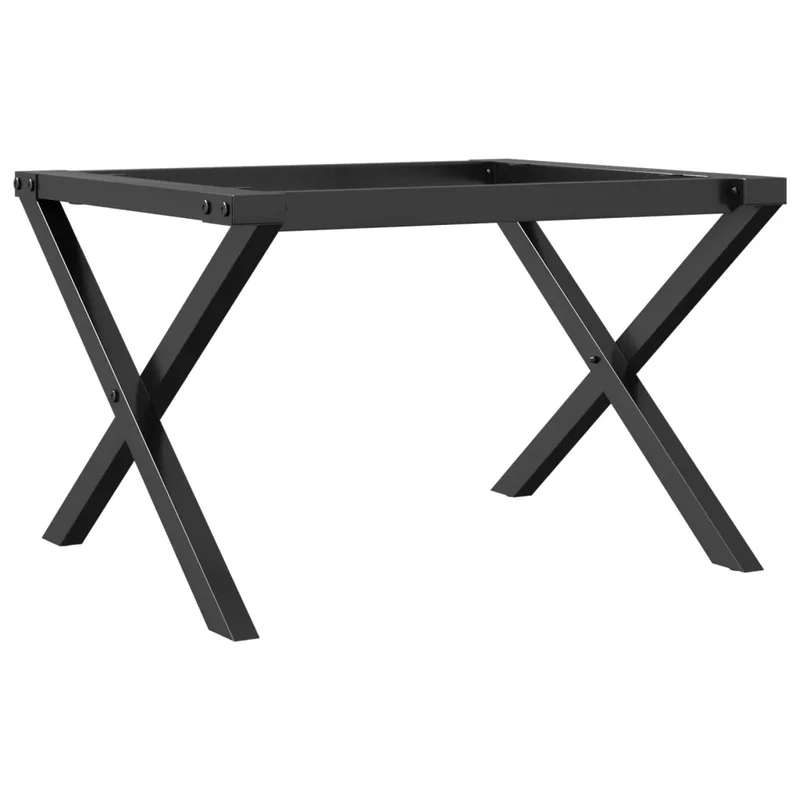 Pieds de table basse cadre en X industriels design moderne 50 x 40 x 38 cm en acier noir 02_0047232