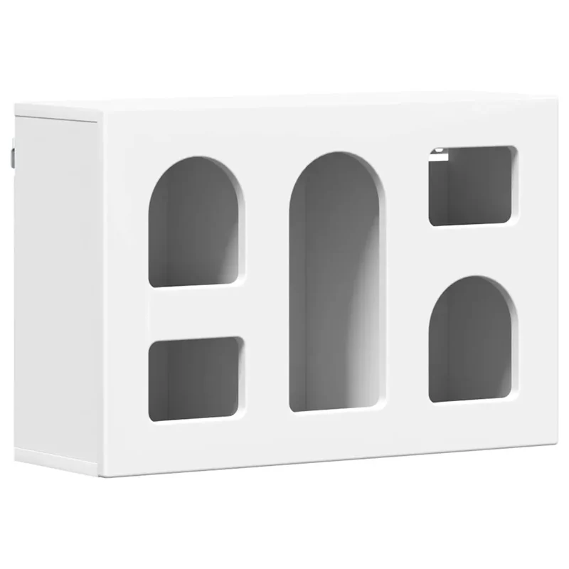 Armoire suspendue moderne avec étagères polyvalentes 60 x 20 x 40 cm en bois d'ingénierie blanc 02_0054800