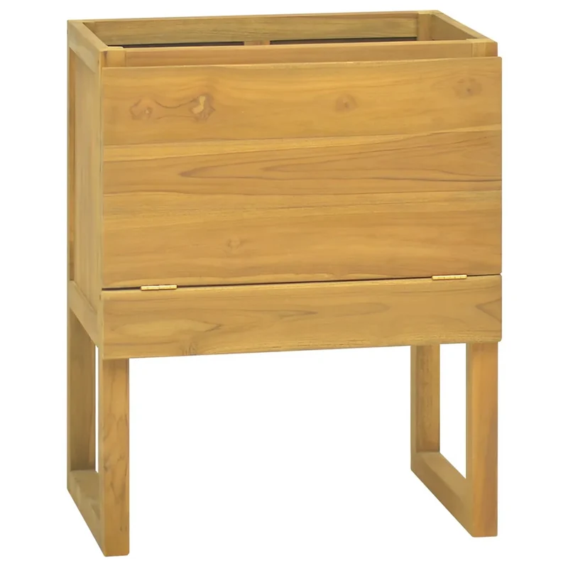 Armoire de salle de bain design élégante rangement 60 x 40 x 75 cm en bois de teck naturel 02_0046967