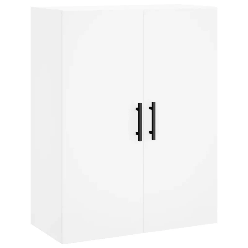 Armoire murale blanche 69,5 x 34 x 90 cm design élégant rangement pratique style moderne en bois d'ingénierie blanc 02_0048596