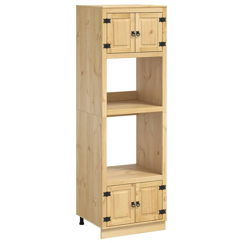 Armoire rectangulaire moderne avec 3 étagères 66 x 58 x 207 cm en pin massif miel 02_0058896