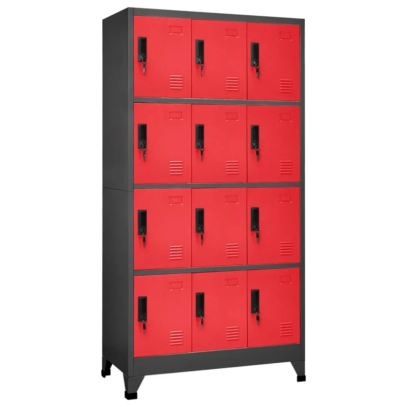 Armoire à casiers moderne avec porte verrouillable 90 x 45 x 180 cm en acier anthracite 02_0047028