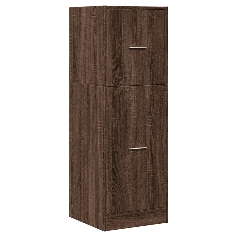 Armoire apothicaire multifonctionnelle rangement 40 x 41 x 118 cm style classique en bois d'ingénierie marron 02_0050643